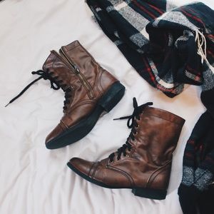 Brown Combat Boots size 10